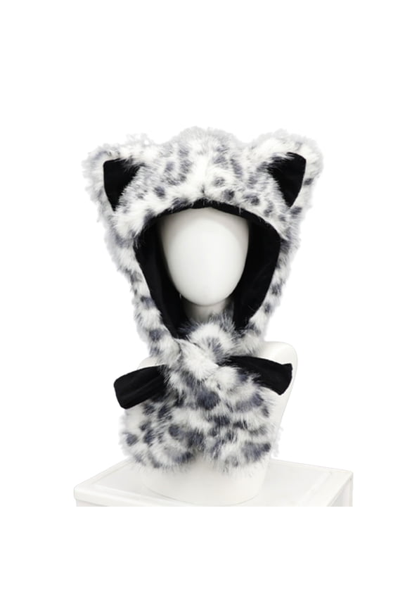 Cartoon Plush Hat for Female Girl Ear Muffs Lovely Furry Hat Windproof Bonnet Hat Outdoor Cycling Hat Soft Thickened Cap