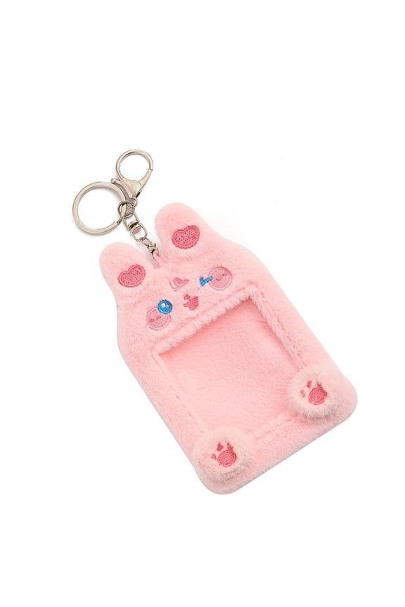 Cartoon Plush Photocard Holder for Girls Fans Collection Cute Plush Bag Ornament Lovely Keyring Kpop Idol Fans Gift