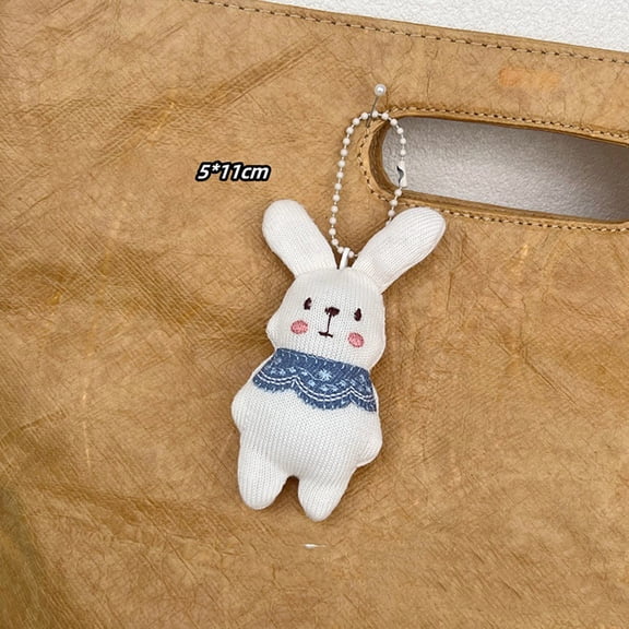 Cartoon Plush Rabbit Carrot Keychain Cute Stuffed Doll Keyring Fabric Bunny Dolls School Bag Pendant For Girl Birthday Gifts
