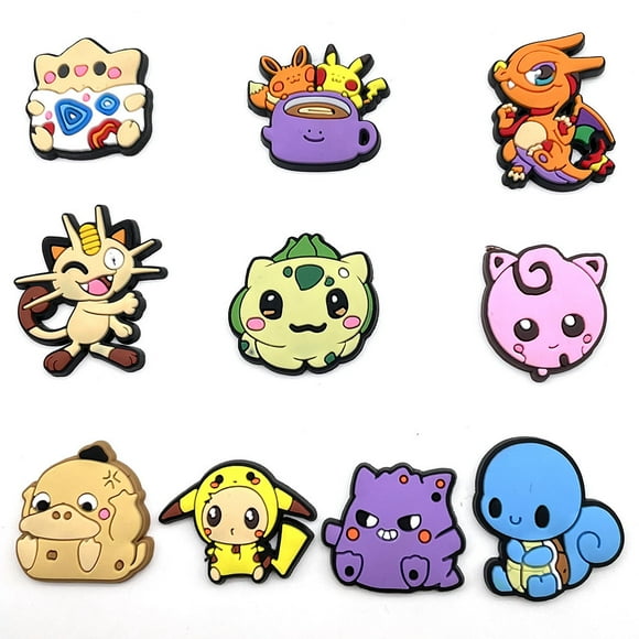 Cartoon Pokemon-puka PVC Shoe Charms No-Repeat Cute Shoes Decorations for Unisex Clog Sandals Bracelets Decoration Party Gift