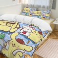 Cartoon Pompompurin Soft 3Piece Bedding Set (1 Duvet Cover + 2 Pillow