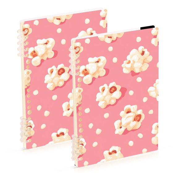 Cartoon Popcorns Notebook Detachable Coil Notebook Diary Plan Book A5 Size 60 Pages 2 Pack