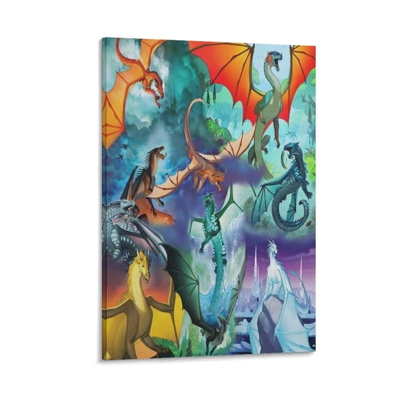 Cartoon Poster Wings of Fire Wall Art Poster Scroll Canvas Painting Picture Living Room Decor Home 16x24inch(40x60cm)