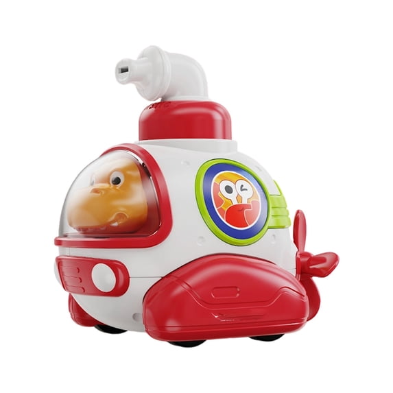 Cartoon Press Submarine Sliding Toy with Whistle Interactive Competition Inertia Glider for Water Play Gift