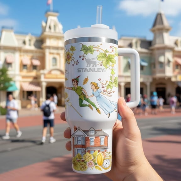 Cartoon Princess Little Fairy 40oz Tumbler with Handle, Tinker Fairy Handle, I Love Tinker Tumbler, Gift For Her