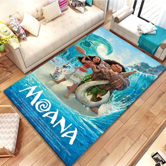 Cartoon Princess Movie Mat M oana Rugs Carpet Home Decor for Living Room Bedroom Entryway Rug Super Soft Flannel