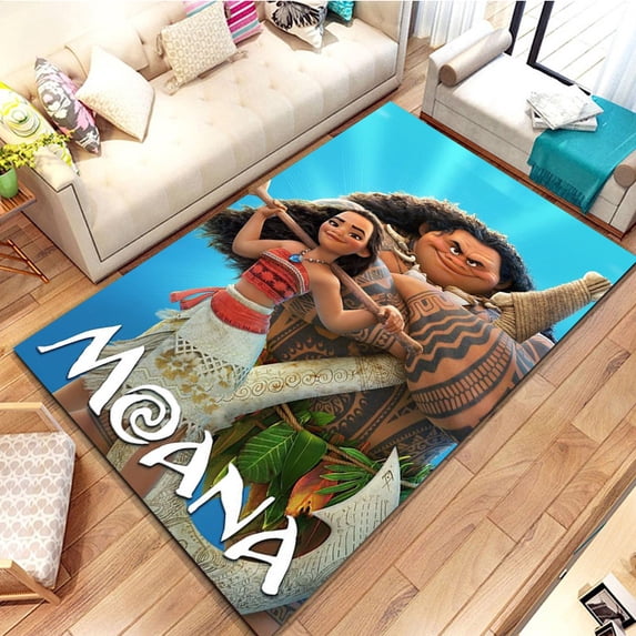 Cartoon Princess Movie Mat M oana Rugs Carpet Home Decor for Living Room Bedroom Entryway Rug Super Soft Flannel