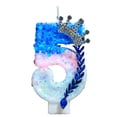 thumbnail image 1 of Cartoon Princess Number 5 Birthday Candle - Glitter Crown Design, Blue&Pink Ombre - Birthday Parties, Cake Toppers, Themed Celebrations, 1 of 6