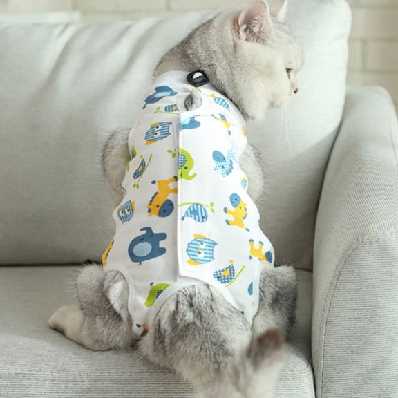 Cartoon Print Dog Recovery Suit Onesie After Pet Operation For Female Male Dogs Cats Cartoon Postoperative Snuggly Vest For Abdominal Wounds Weaning Anti Licking Vest Pet Vest Gift For Pet S
