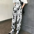 thumbnail image 1 of Cartoon Print Drawstring Elastic Waist Long Hip Hop Pants, 1 of 7