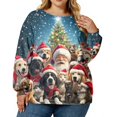 thumbnail image 1 of Cartoon Print T Shirt Women Party Long Sleeve Loose Plus Size Tops Christmas costumes women Festival Casual O-Neck Tee Shirt, 1 of 4