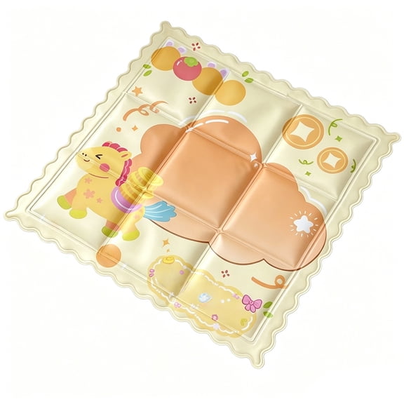Cartoon Printed Ice Gel Cooling Seat Pad PVC Breathable Summer Cool Chair Cushion Portable Non Slip Cool Pad For Office Home Student Car Seat Use