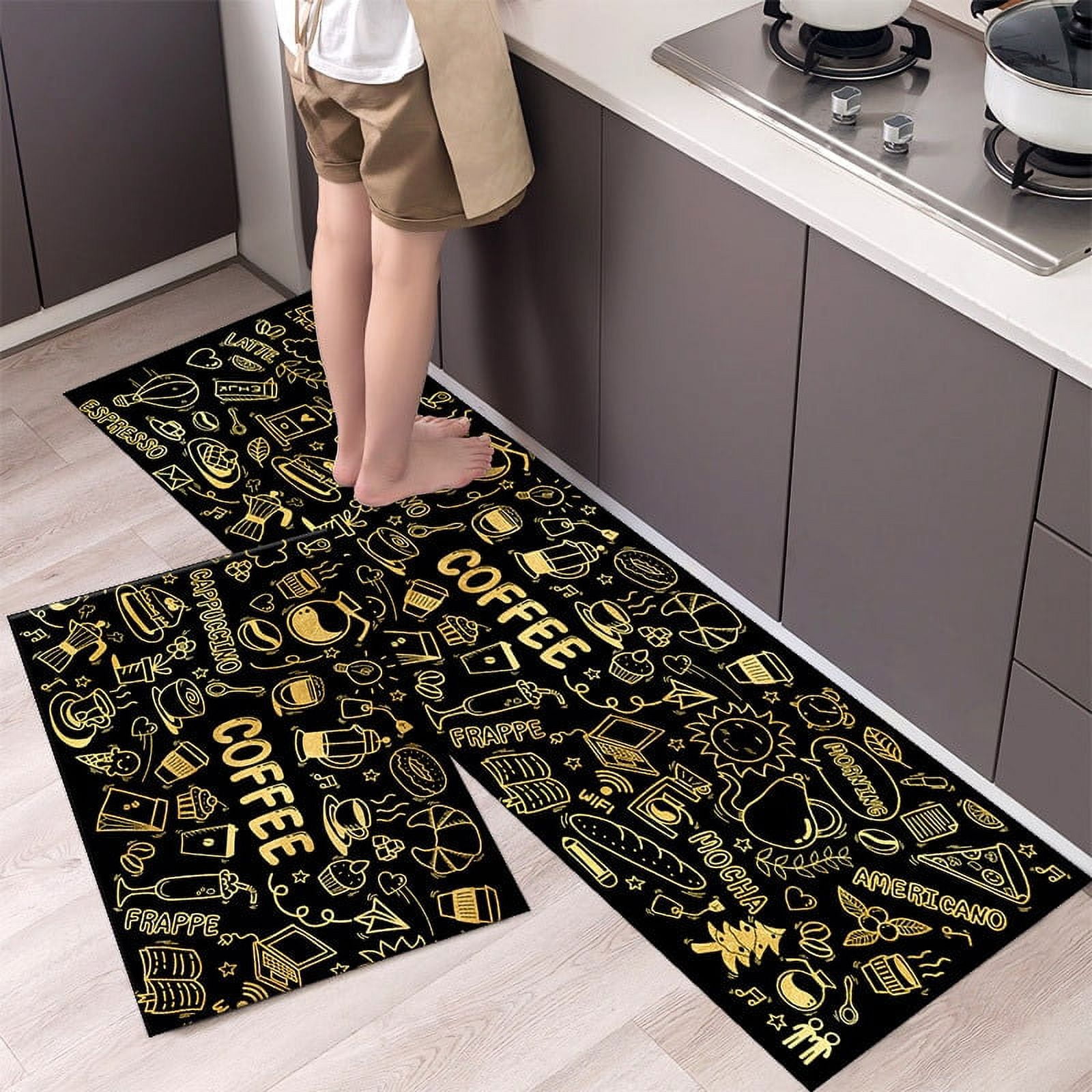 Cartoon Printed Kitchen Mat Home Living Room Balcony Washable Rug ...