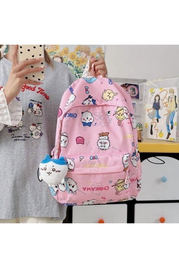Cartoon Printed Usachi Chiikawa Schoolbag Hachiware Campus Backpack Cute Versatile Commuter Large Capacity Backpack