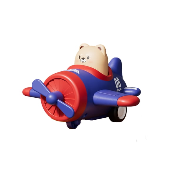 Cartoon Propeller Airplane Model Inertial Toy Car, Press-To-Fly & Inertial Play, For All Ages' Skill Building & Family Activities