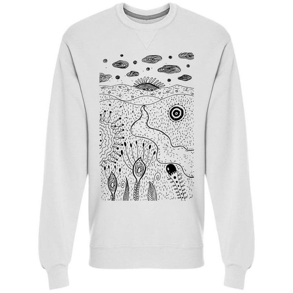 Cartoon Psychedelic Landscape Sweatshirt Men -Image by Shutterstock, Male Medium