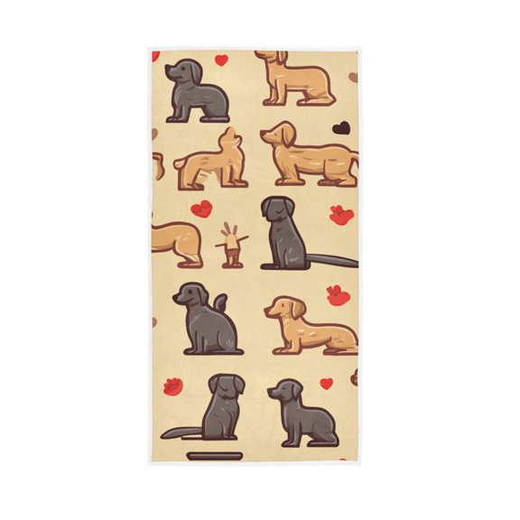 Cartoon Puppy Love Face Towel Absorbent Hand Towels Bath Sport Gym
