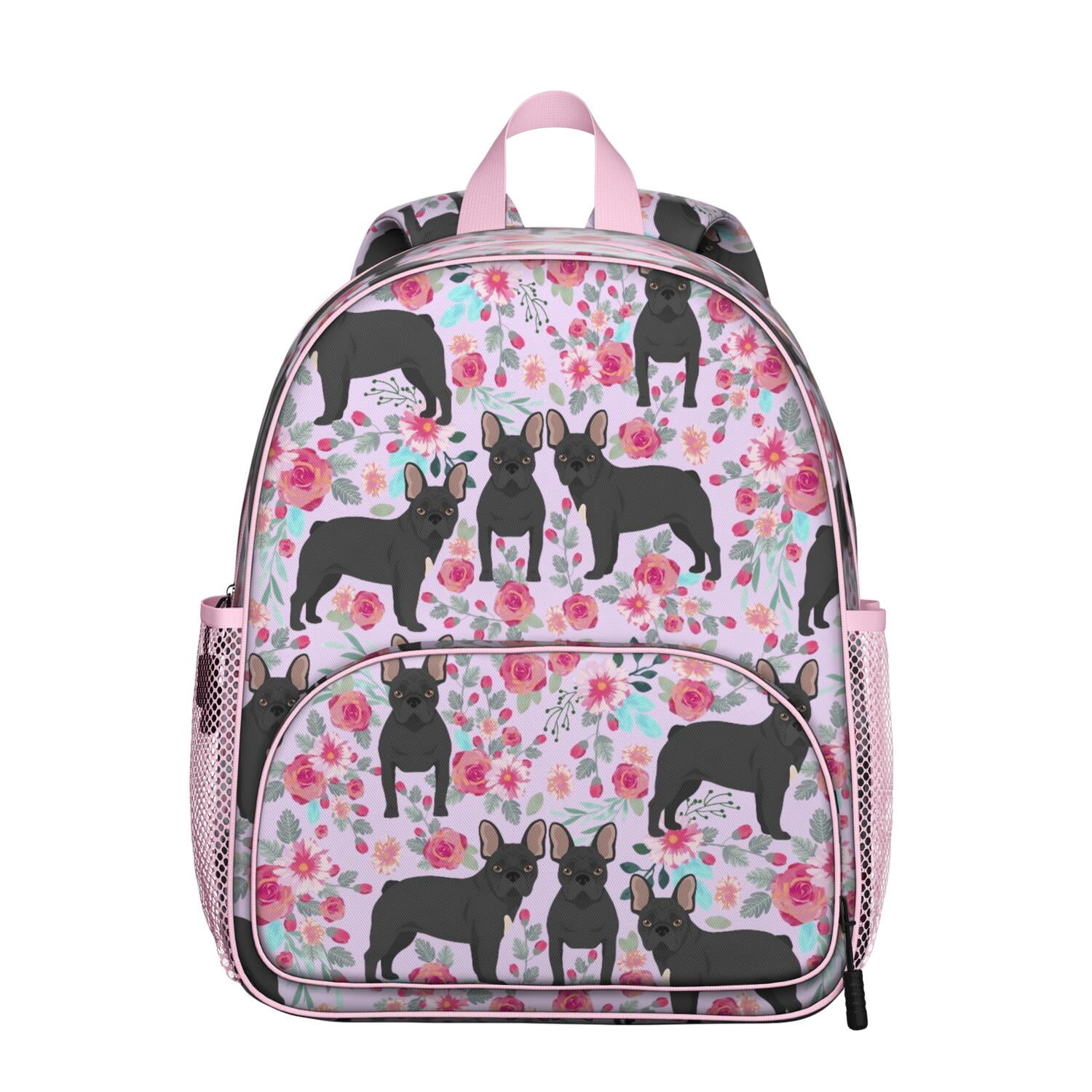 Cartoon Puppy Pattern Student Backpack – Cute Dog Paw Print with Bone ...