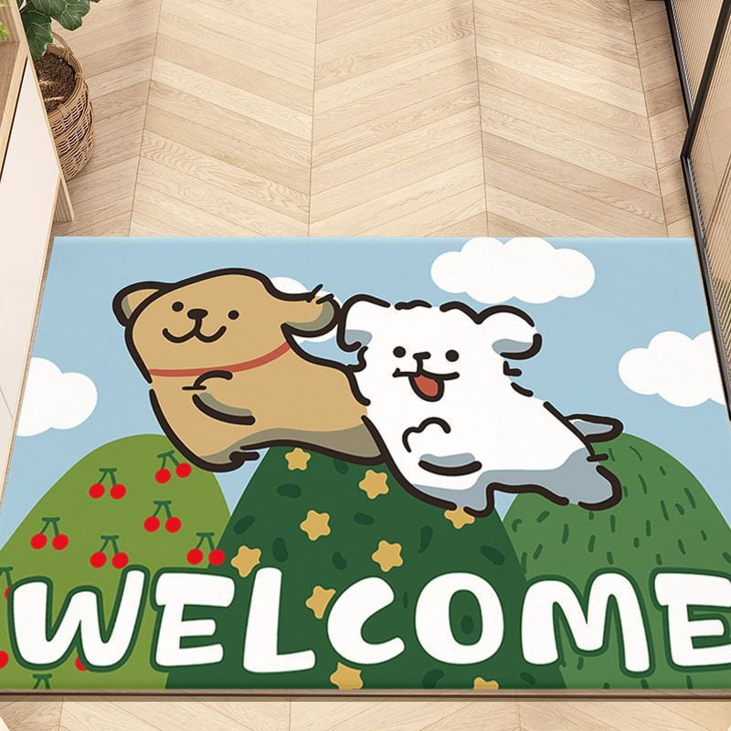 Cartoon Puppy Tailable Foot Mat Entrance Entrance Mud Scraping and Dust
