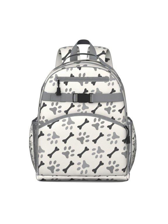 Cartoon Puppy Toddler Backpack Playful Dog Pattern with Bones and Tails, Ideal for School