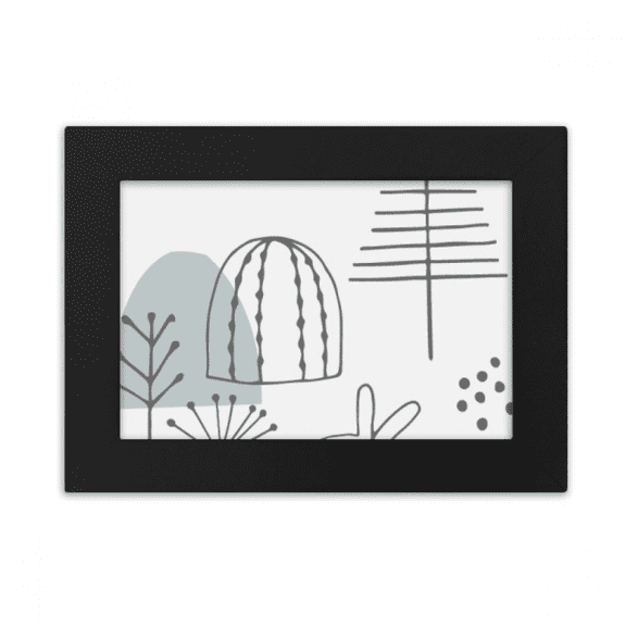 Cartoon Puppy Tree Hill Line Pattern Desktop Photo Frame Ornaments Picture Art Painting