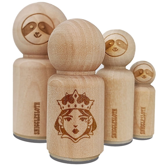 Cartoon Queen Head Medieval Crown Rubber Stamp for Scrapbooking Crafting Stamping - Medium 1 Inch