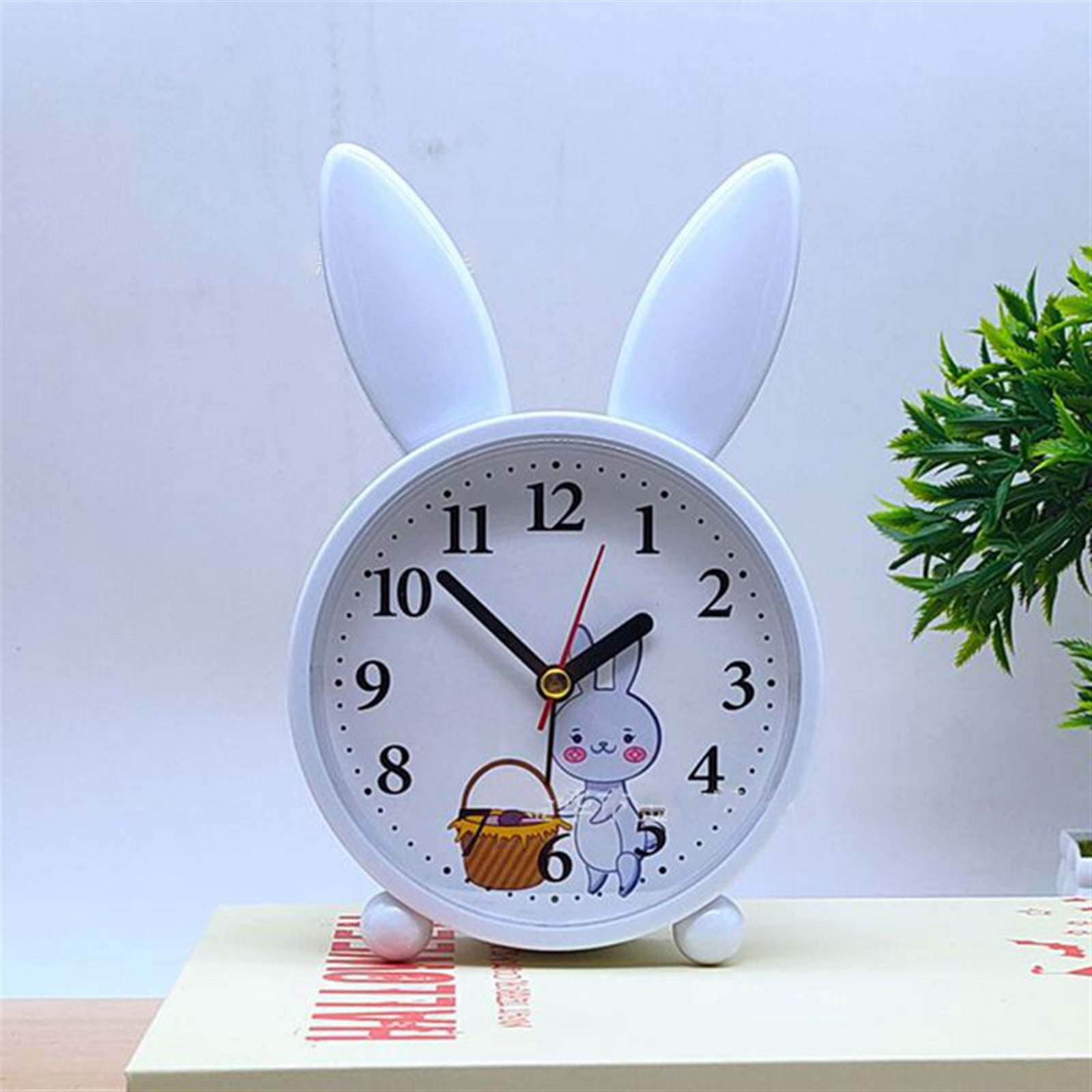 Cartoon Rabbit Alarm Clock Bedroom Bedside Decoration Simple Mute Small ...