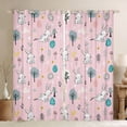 thumbnail image 1 of Cartoon Rabbit Curtains & Drapes Wild Animal Blackout Curtains for Living Room,Watercolor Easter Eggs Curtains Floral Tree Sketch Pines Window Curtains 42''Wx63''L, 1 of 5