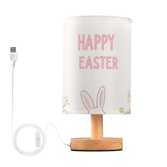 Cartoon Rabbit Happy Easter Eggs Table Lamp with USB Port LED Warm Light Lamp Night Light Home Decor