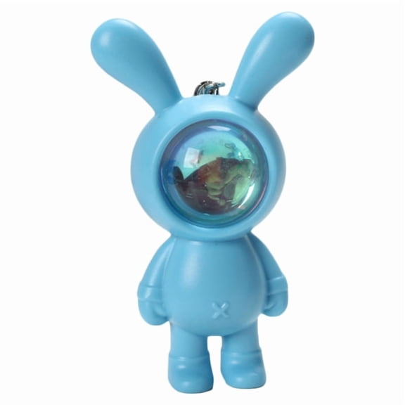 Rabbit Keyring Sunset Projector Light Keychain Bag Ornament Cartoon Pendant Keychains Gift for Girls Couple Kids
