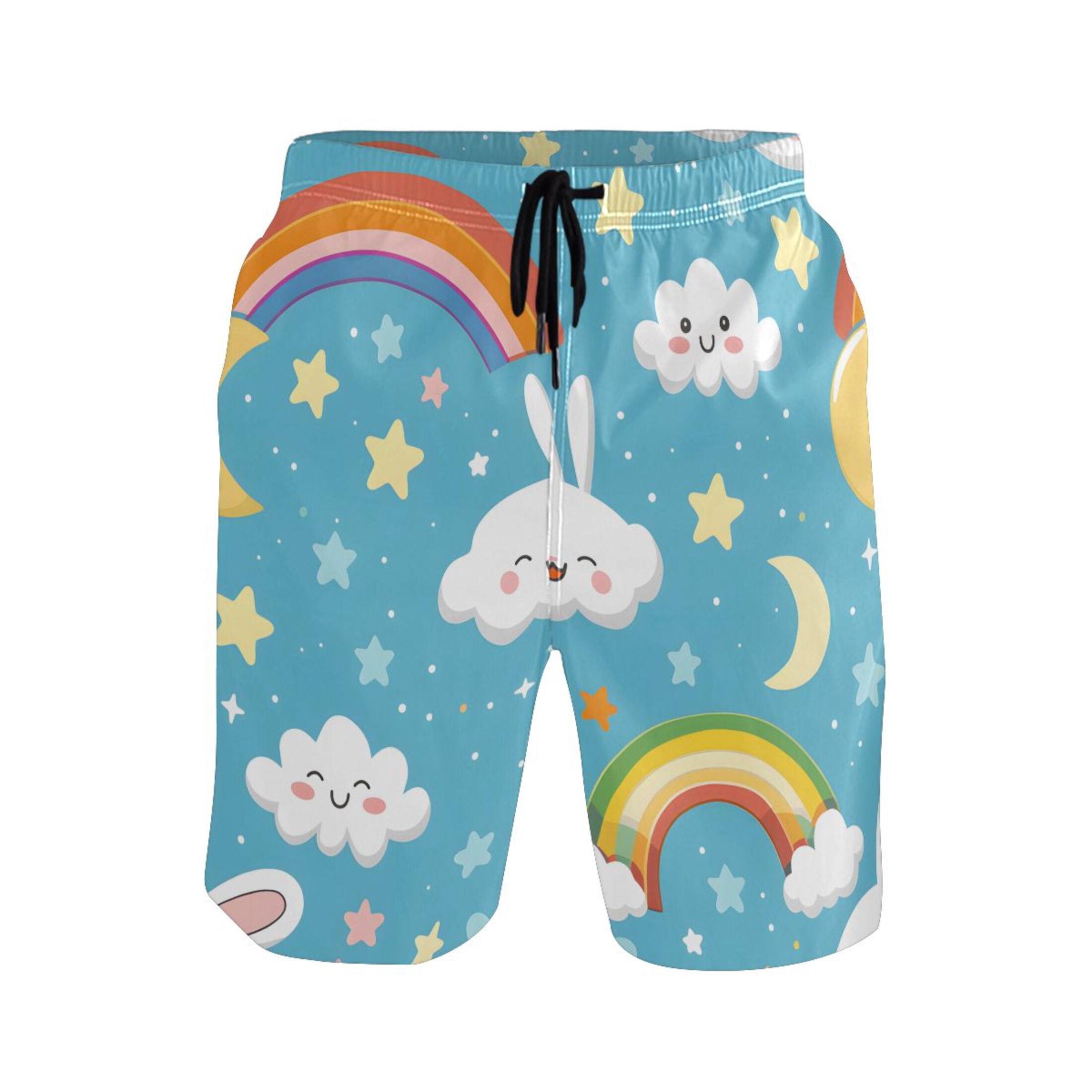 Cartoon Rabbit Pattern Mens Swim Trunks Quick Dry Board Shorts ...