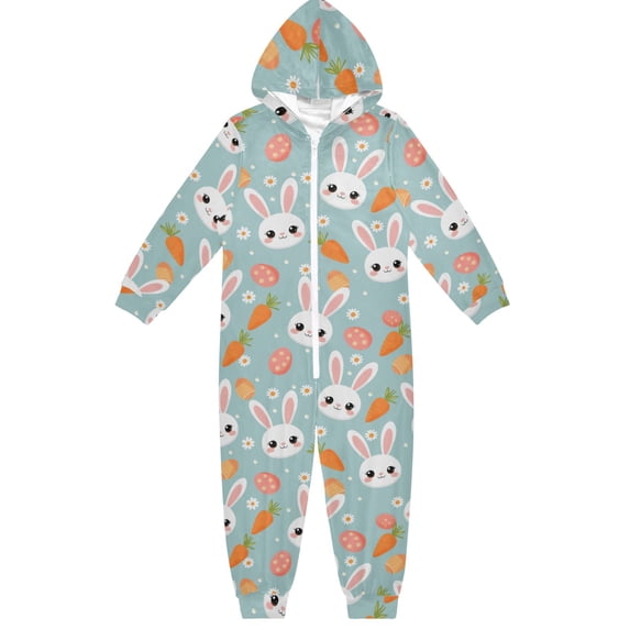 Cartoon Rabbit Pattern One Piece Pajamas Soft Jumpsuit Cozy Sleep and ...