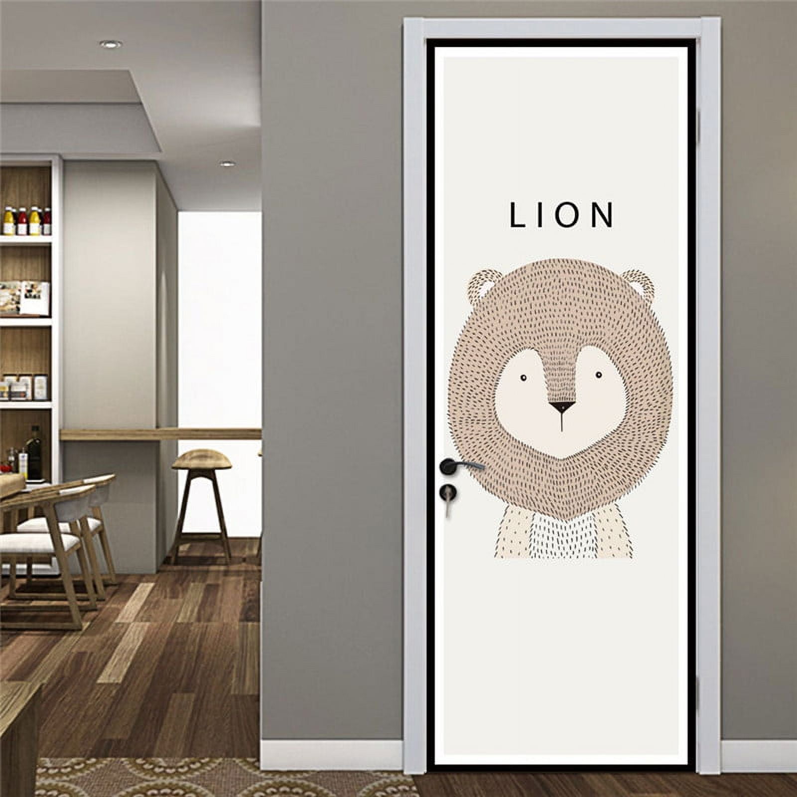 Cartoon Rabbit and Balloon PVC Door Stickers For Kids Room Decoration ...