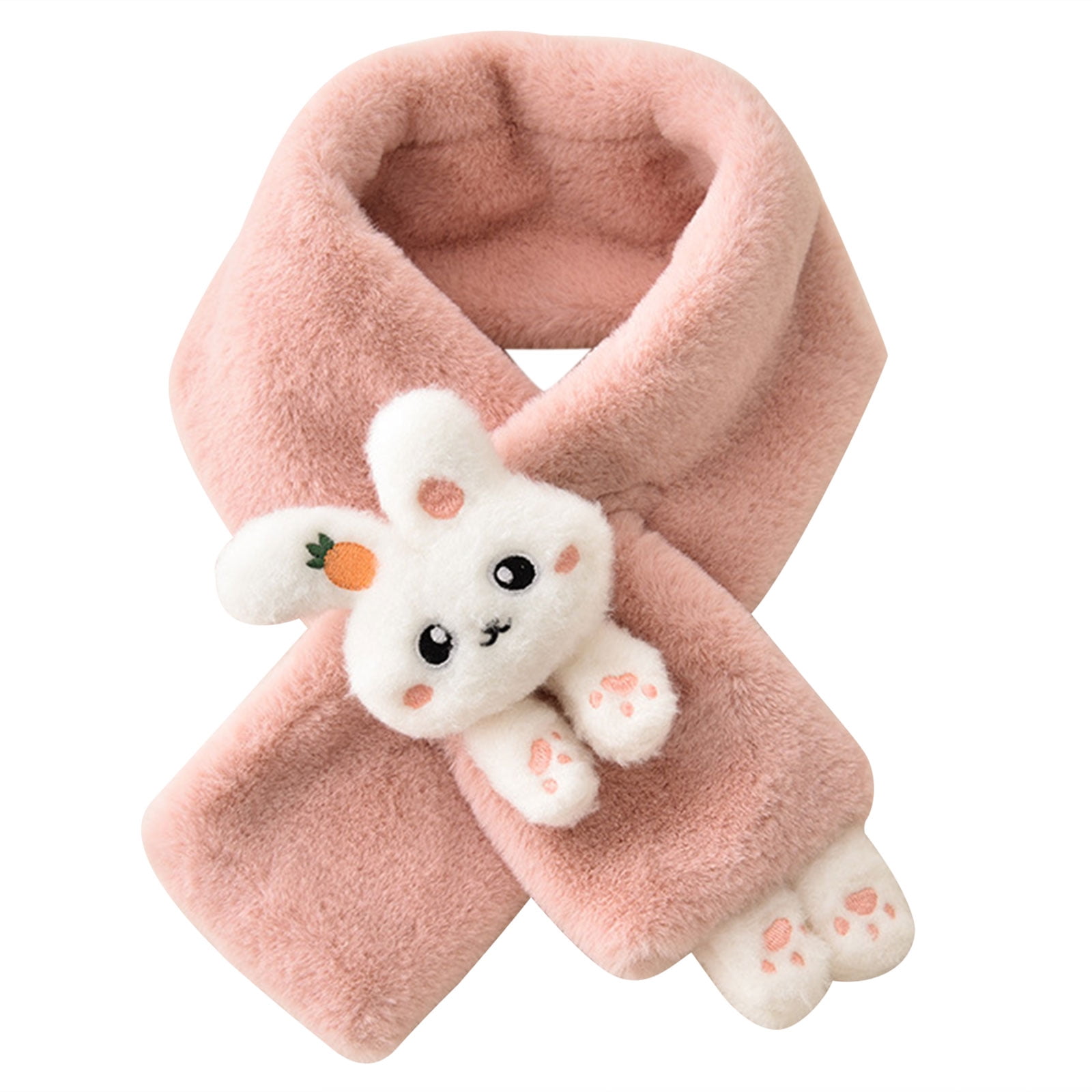 Cartoon Rabbits Shape Scarf Furry Toddler Scarf Winter Warm Thick ...