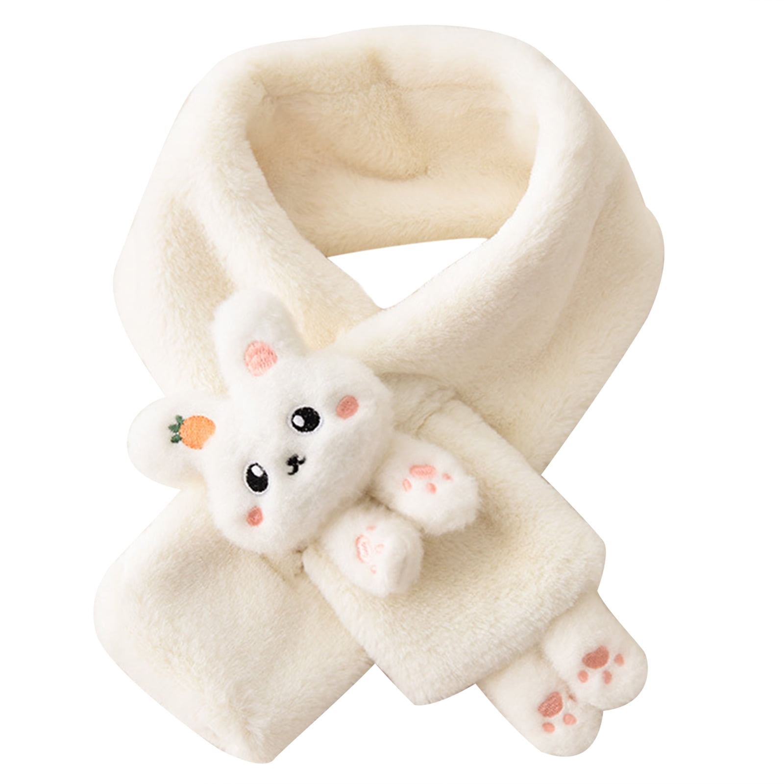 Cartoon Rabbits Shape Scarf Furry Toddler Scarf Winter Warm Thick ...