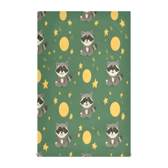 Cartoon Raccoon Pattern Kitchen Towels Dishcloth Decorative Waffle Towels Multi Use Tea Towel Dish Cloths 28x18in