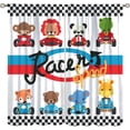 thumbnail image 1 of Cartoon Racing Car Blackout Curtains for Kids Room,Colorful Fun Animal Racing Car Cartoon Style Print Blackout Rod Pocket Window Treatments Drapes for Bedroom Living Room Home Decor72x63in, 1 of 8