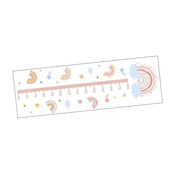 Room Decorative Rainbow Growth Chart Adhesive Height Measurement Ruler Wall Sticker Decal Set Decoration