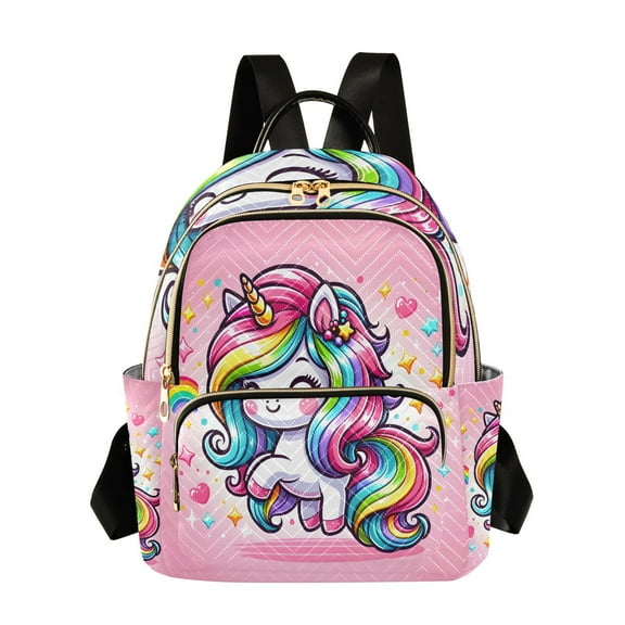 Cartoon Rainbow and Color Unicorn Travel Laptop Backpack Casual Daypack Lightweight Bookbag Compartment for Business