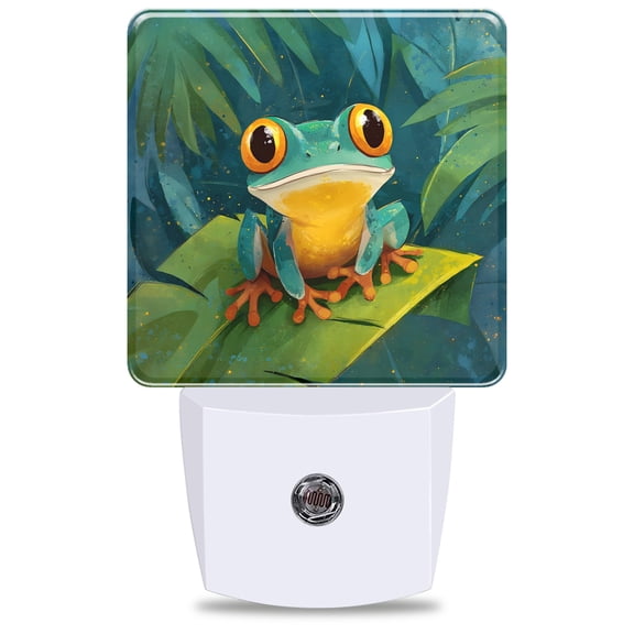 Cartoon Rainforest Night Light, Plug into Wall with Dusk to Dawn Light Sensors, Warm Nightlights for Bedroom, Bathroom, Hallway, Kitchen, Gifts Ideas for Girls Women