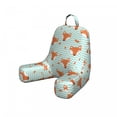 thumbnail image 1 of Cartoon Reading Pillow Cover, Funny Fox Faces on Geometric Horizontal Zigzag Stripes Backdrop Playroom, Unstuffed Printed Bed Rest Case from Soft Fabric, Small, Pale Blue Cinnamon, by Ambesonne, 1 of 4