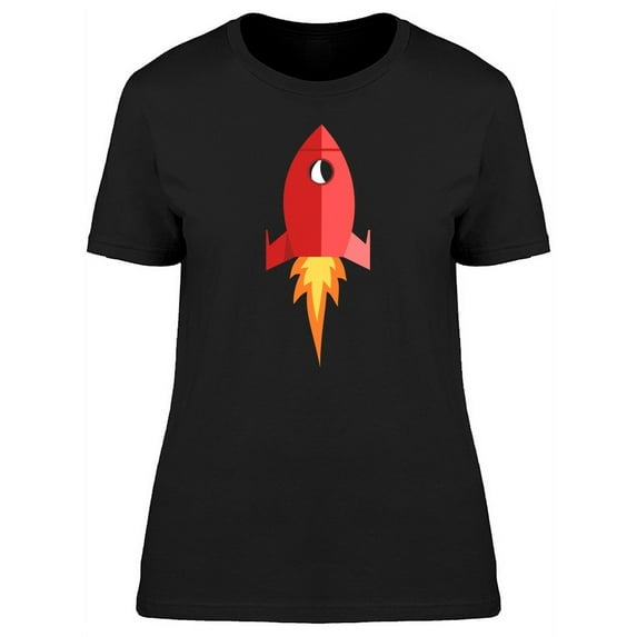 Cartoon Red Rocket T-Shirt Women -Image by Shutterstock, Female XX-Large