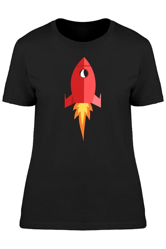 Cartoon Red Rocket T-Shirt Women -Image by Shutterstock, Female x-Large