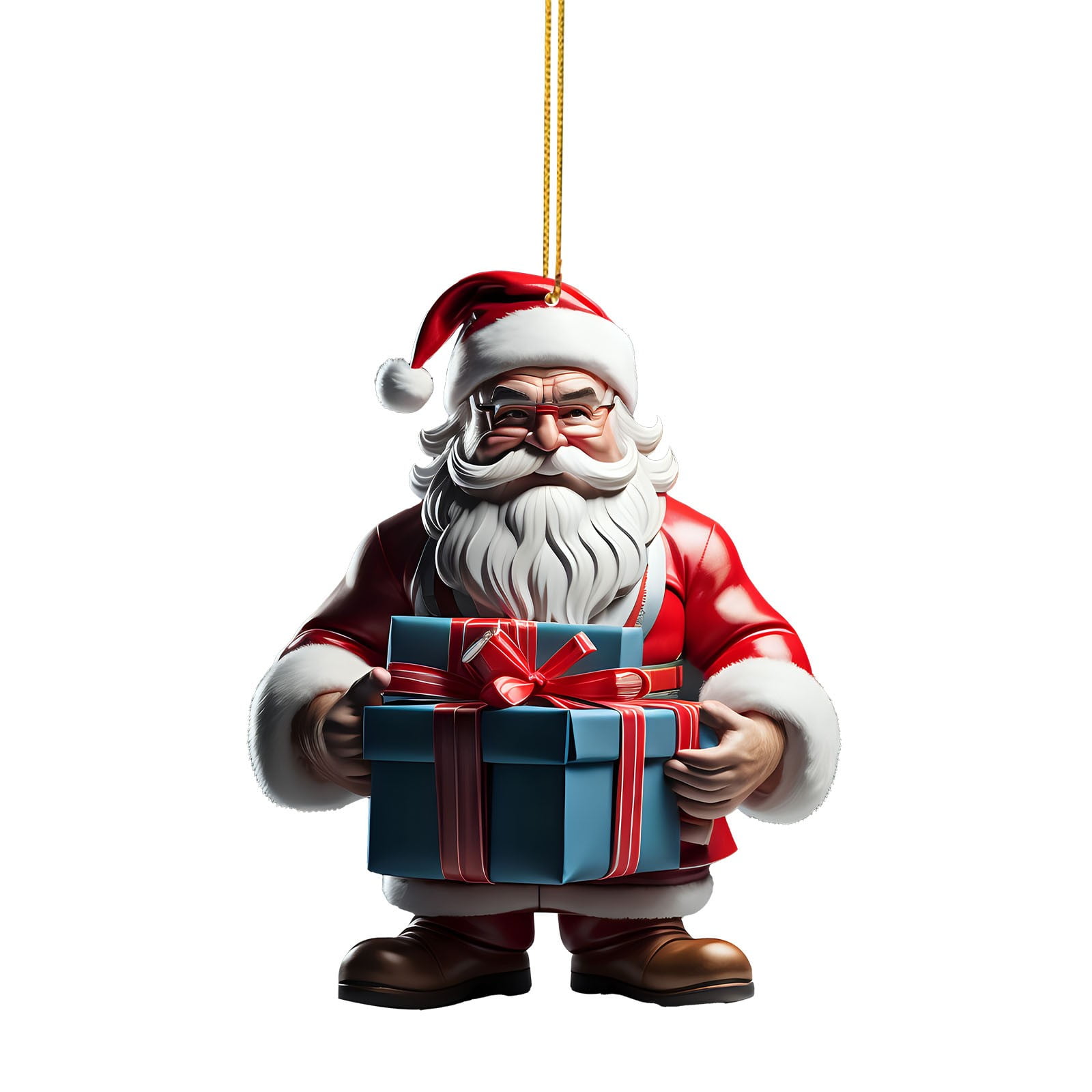 Home Decorations Cartoon Red Santa Car Hanging Home Tree Pendant