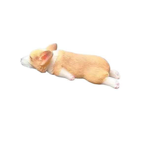 Cartoon Resin Automotive Interior Decoration - Mini Sleeping Position Corgi and Lemon Tea Center Console Accessories