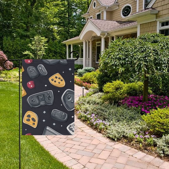 Cartoon Retro Game Console Garden Flag 28x40 inch Double Sided Outside Yard Decorations for Home Outdoor