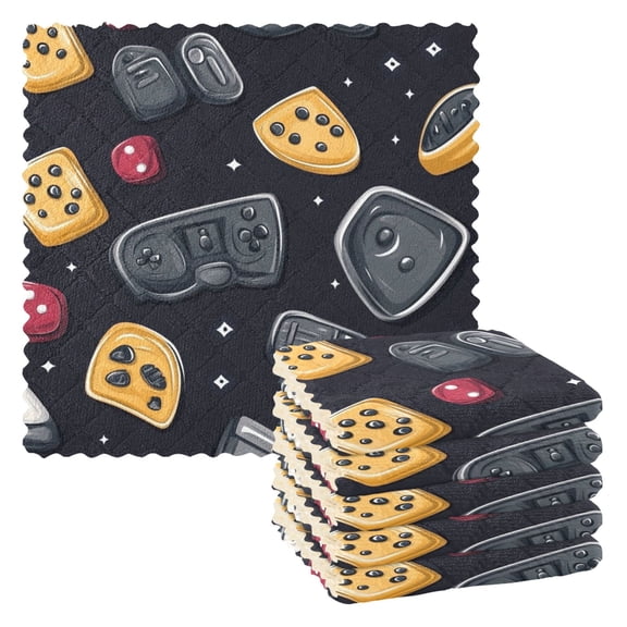 Cartoon Retro Game Console Kitchen Cloth Dish Towels for Drying Washing Absorbent Dish Rags 6 Pack