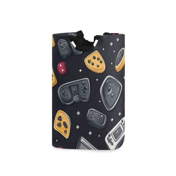 Cartoon Retro Game Console Laundry Basket with Handles 50L Collapsible Laundry Hamper for Bathroom Bedroom Laundry Room