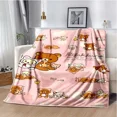 thumbnail image 1 of Cartoon Rilakkuma Anime Girls Throws Blanket for Baby Hiking Picnic Bed Super Soft Cute kawaii Flannel Blanket birthday gift, 1 of 10