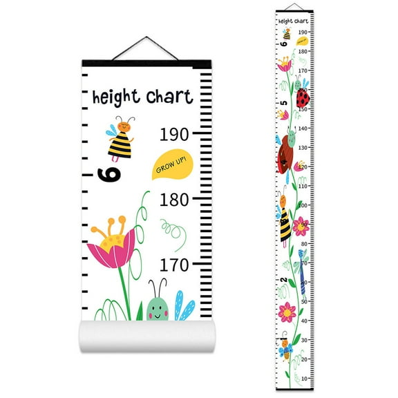 Cartoon Robot Animal Growth Charts for Kids Colorful Planet Giraffe Bee Sunflower Height Measurements Rulers for Children Bedroom Decor